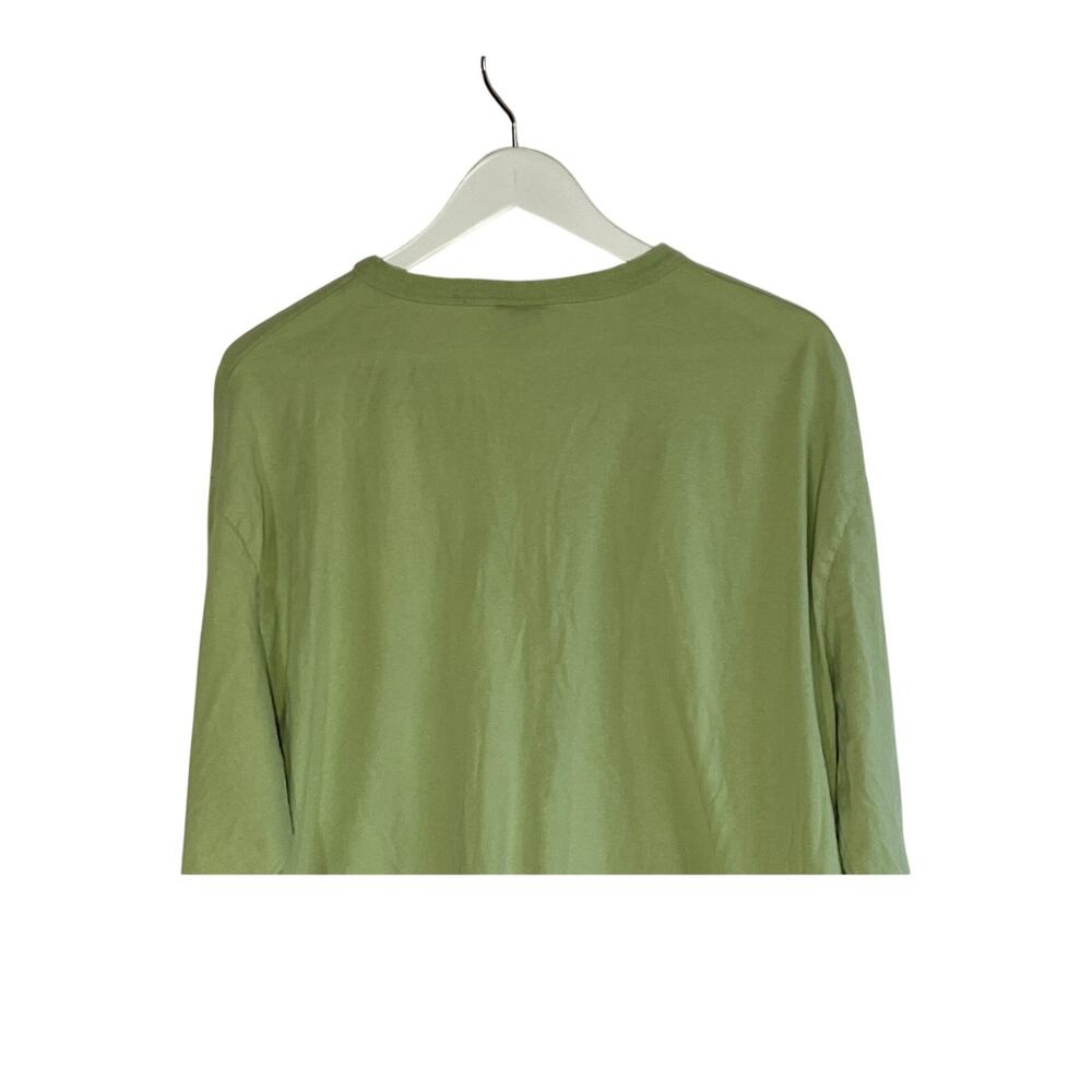 URBAN OUTFITTERS Med Varsity Vintage Sporty Graphic V-Neck Long Sleeve Tee Green - Picture 9 of 13